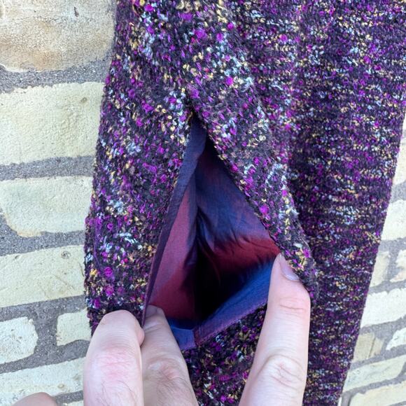 Vintage 90's Kenzo Paris Tweed Silk Lined Maxi Sheath Dress with Pockets Size 6 - Picture 5 of 9